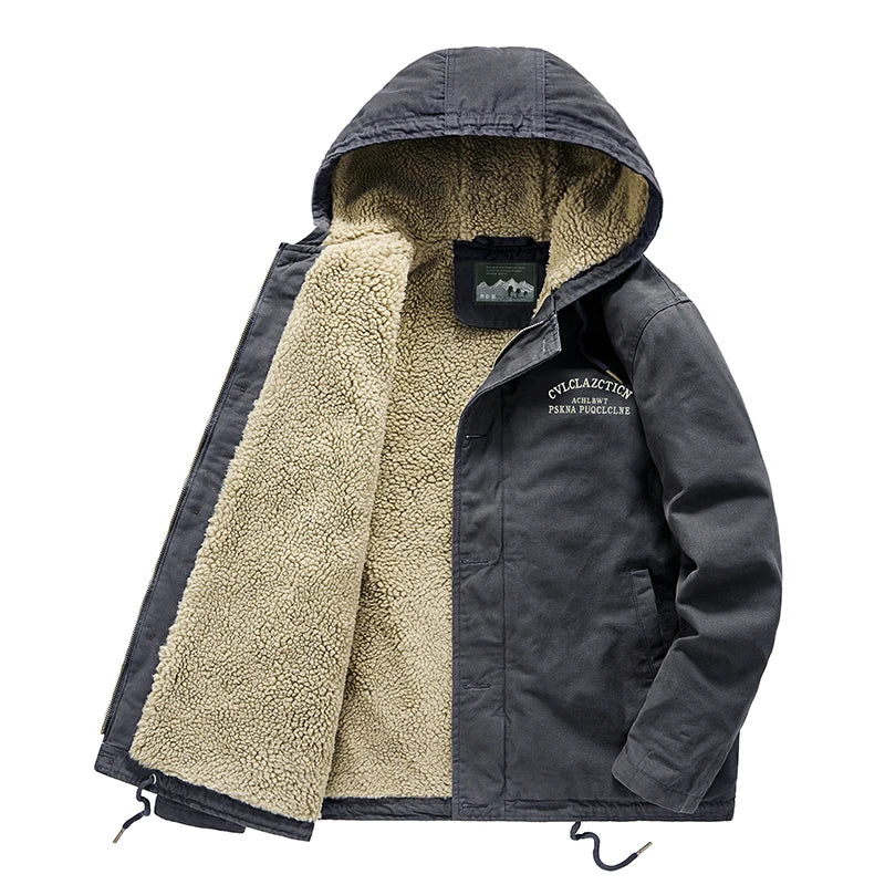 Krohn-e | Warme Winterjacke mit Kapuze Baumwolle Komfort und Robustheit