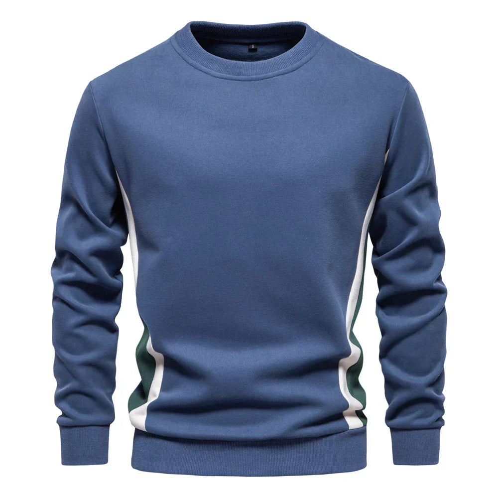 Milo | Herren Sweatshirt Rundhals Kontraststreifen seitlich