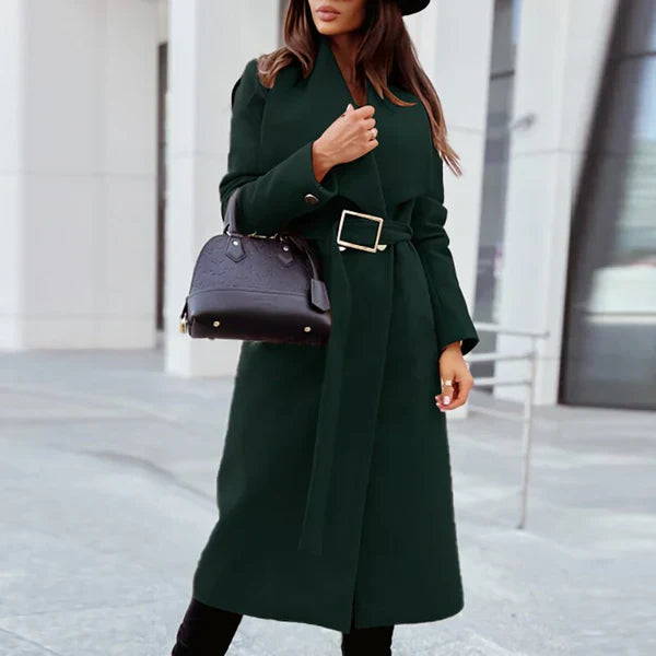 Krohn-e | Eleganter Wollmantel mit Gürtel