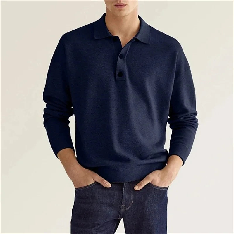 Leo | Langärmliges Herren-Poloshirt mit Polokragen