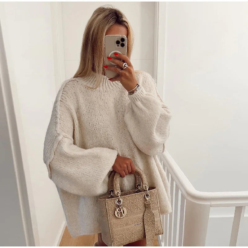 Krohn-e | Weicher Oversized Strickpullover Für Damen
