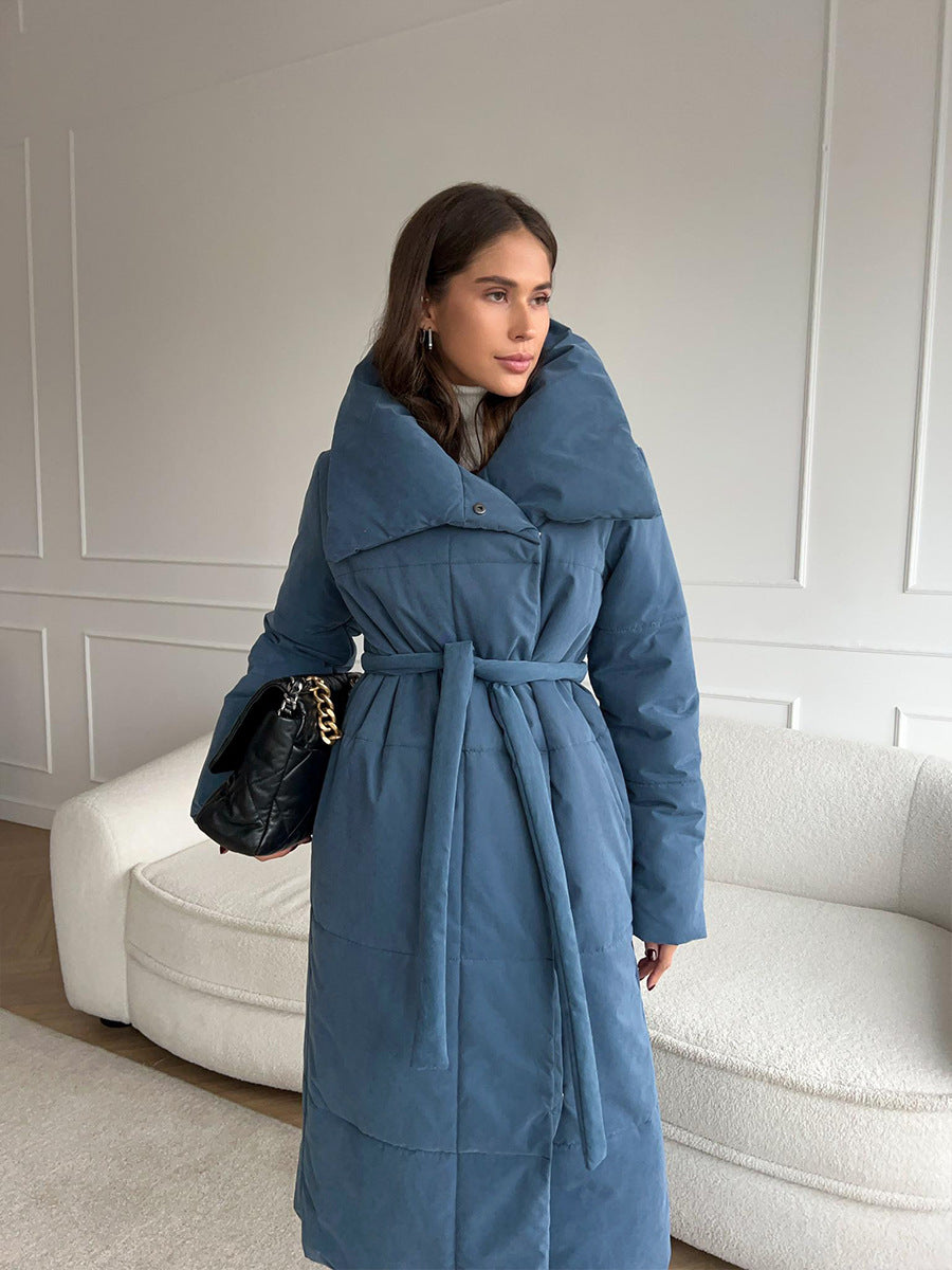 Krohn-e | Lange Winterjacke mit elegantem breitem Kragen