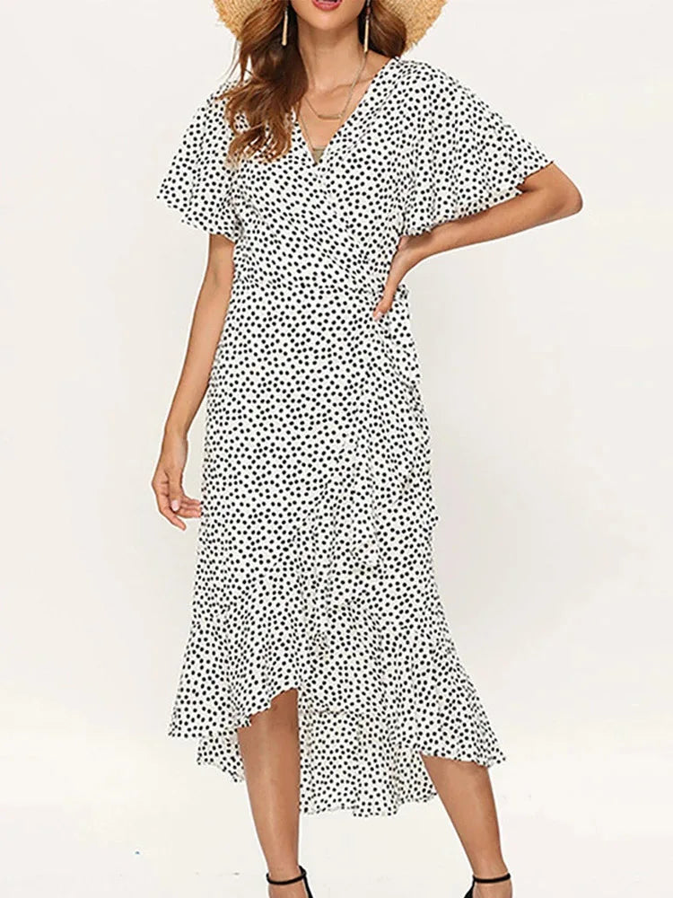 KROHN-E Damen Maxi-Kleid ärmellos Blumenmuster Sommer fließend