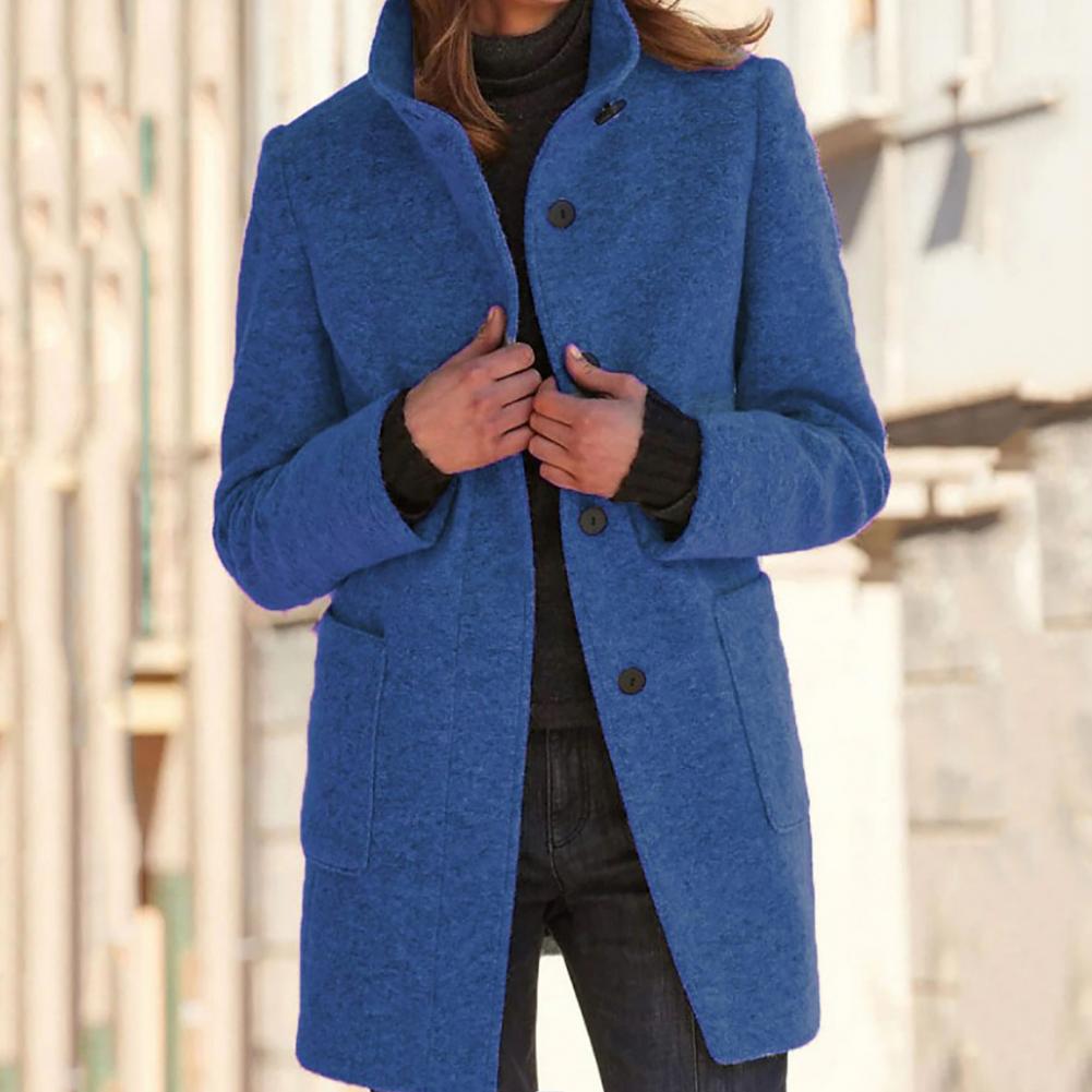 Krohn-e | Elegante Lange Jacke mit Stehkragen