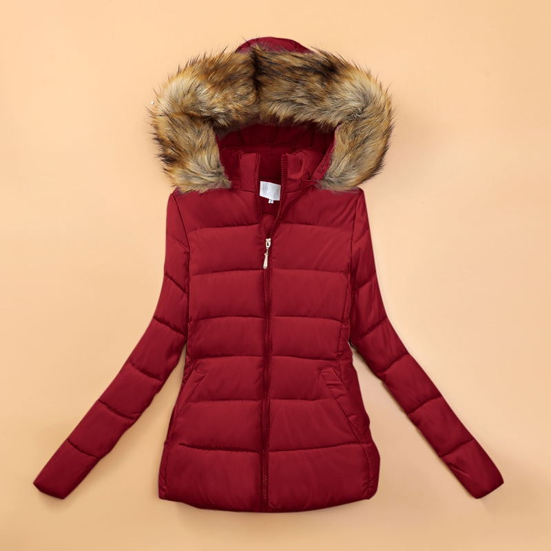 Krohn-e | Winterjacke mit Kunstfellkragen für Damen