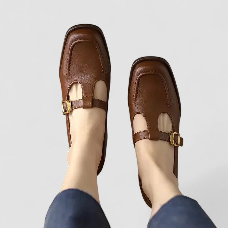 KROHN-E Damen Mary Jane Schuhe Orthopädisch T-Spange