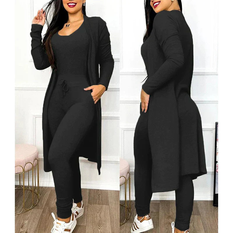 Krohn-e | Damen 3 Teiliges Loungewear Satz mit Jacke