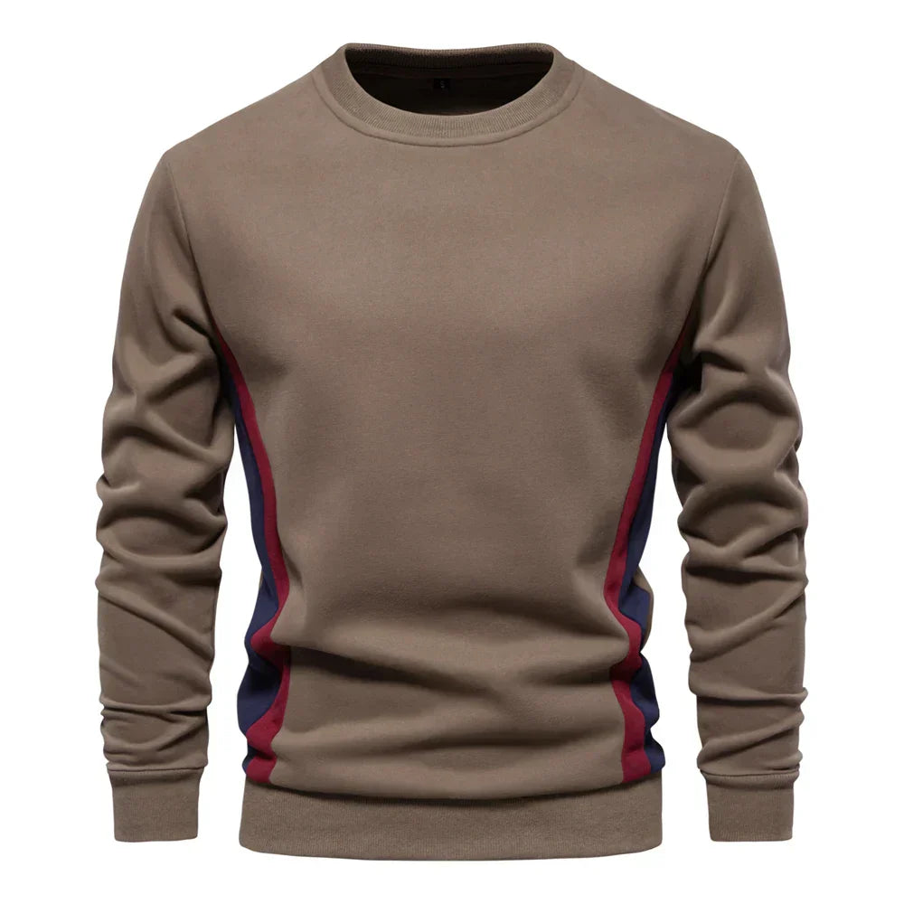 Milo | Herren Sweatshirt Rundhals Kontraststreifen seitlich