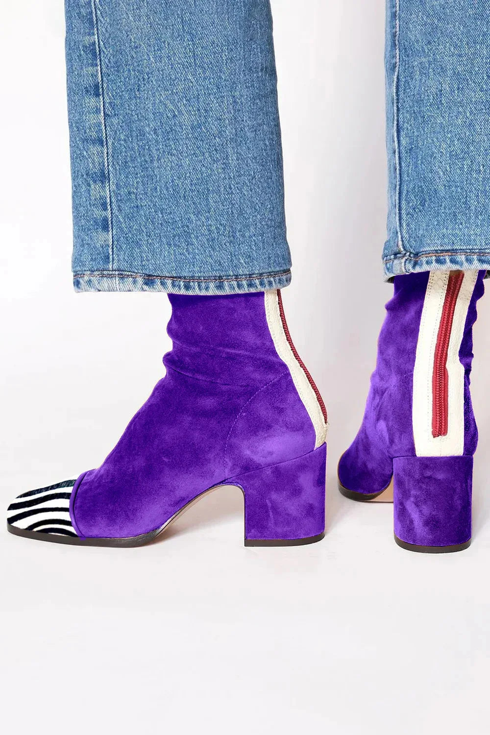 KROHN-E Damen Stiefeletten Eckige Spitze Absatz Vielseitig