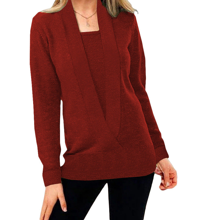 Krohn-e | Eleganter Strickpullover mit tiefem Ausschnitt