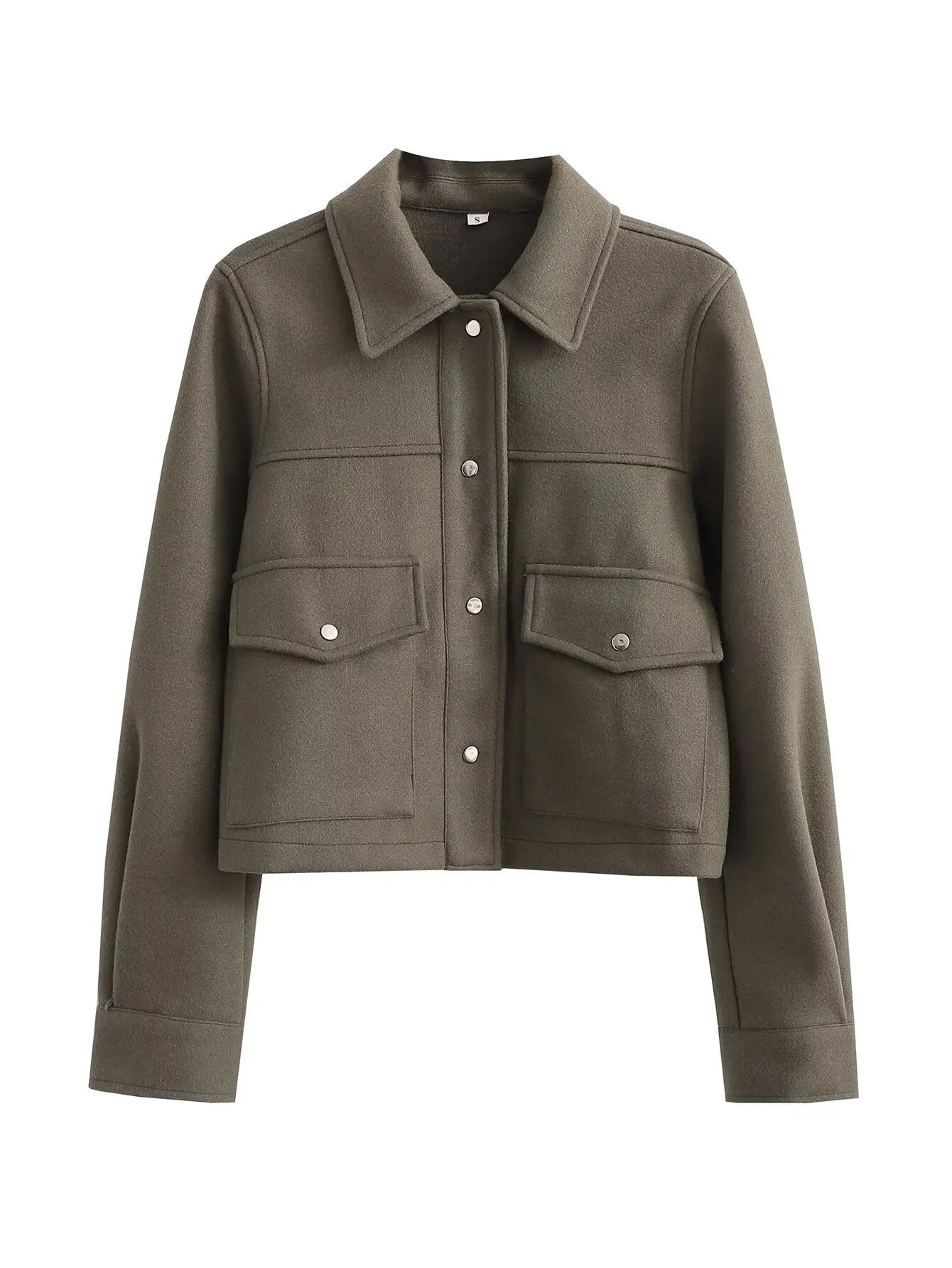 Krohn-e | Elegante Jacke mit farbigem Kragen und Hebe für Damen