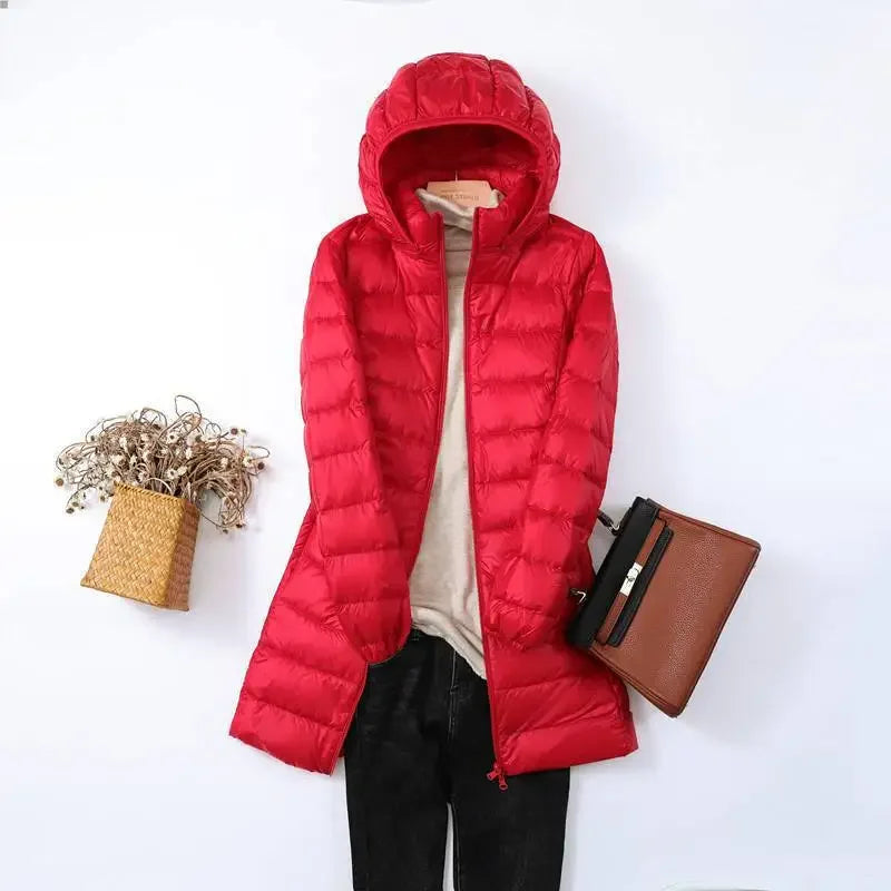Krohn-e | faltbare Pufferjacke - stilvolle isolierte Jacke mit abnehmbarem Kapuze