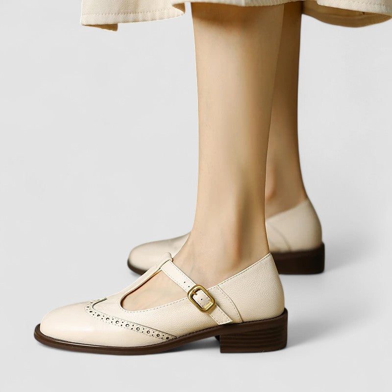 KROHN-E Damen Mary Jane Schuhe Komfort Riemchen Casual