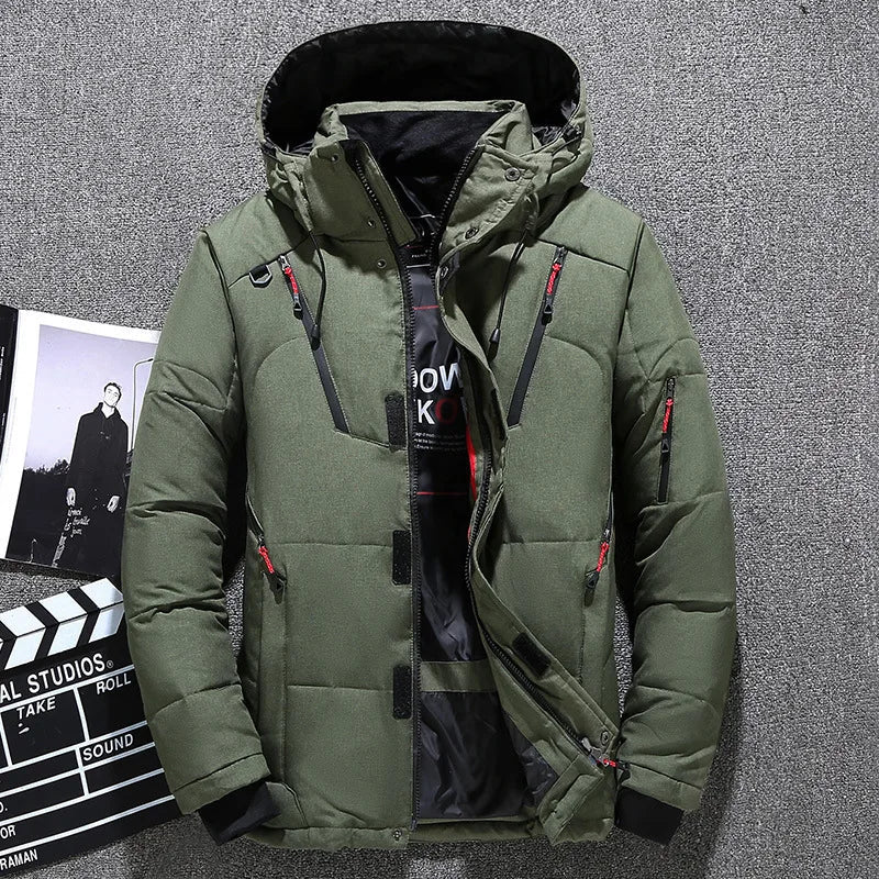 Lukas Herren Winterjacke: Warme, schmale Daunenjacke mit Kapuze