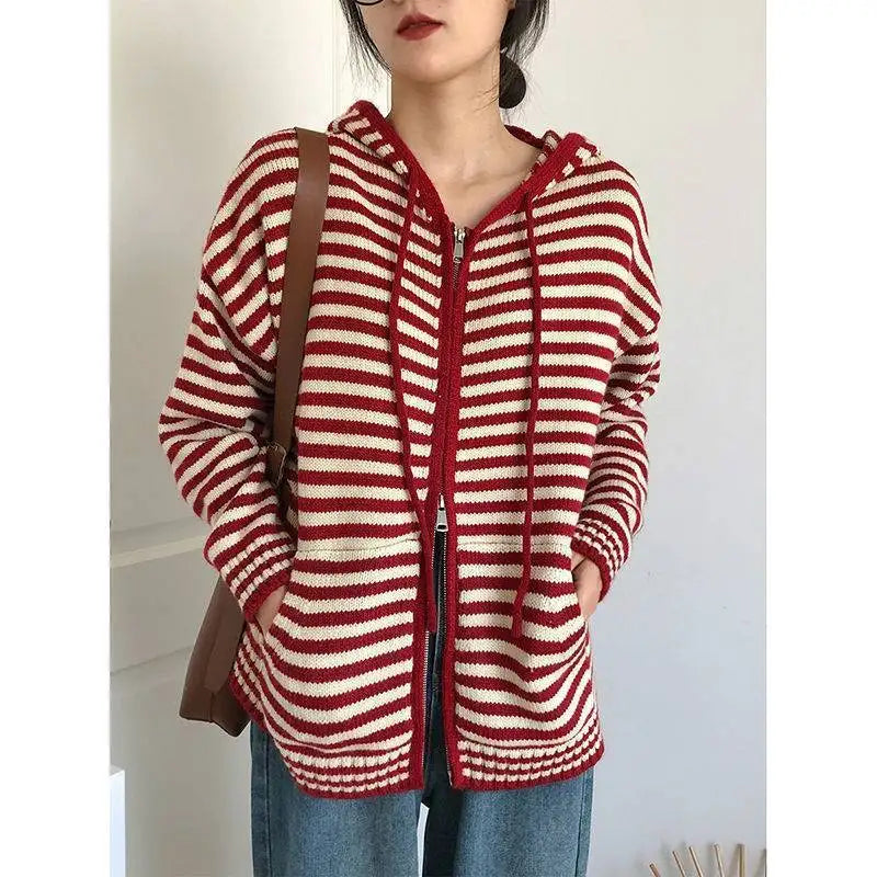 Krohn-e | Gestreifter Kapuzenpullover Pullover
