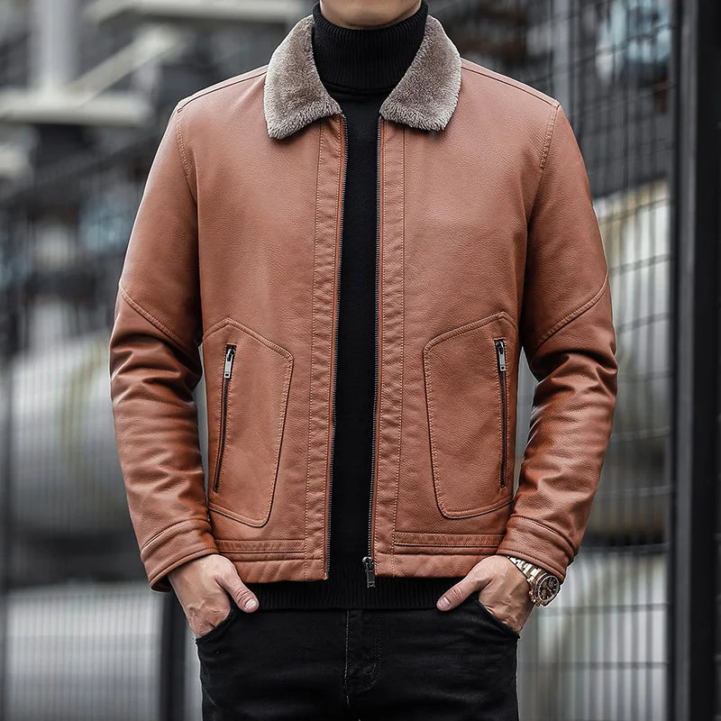 Krohn-e | Lederjacke mit Kragen - Leon