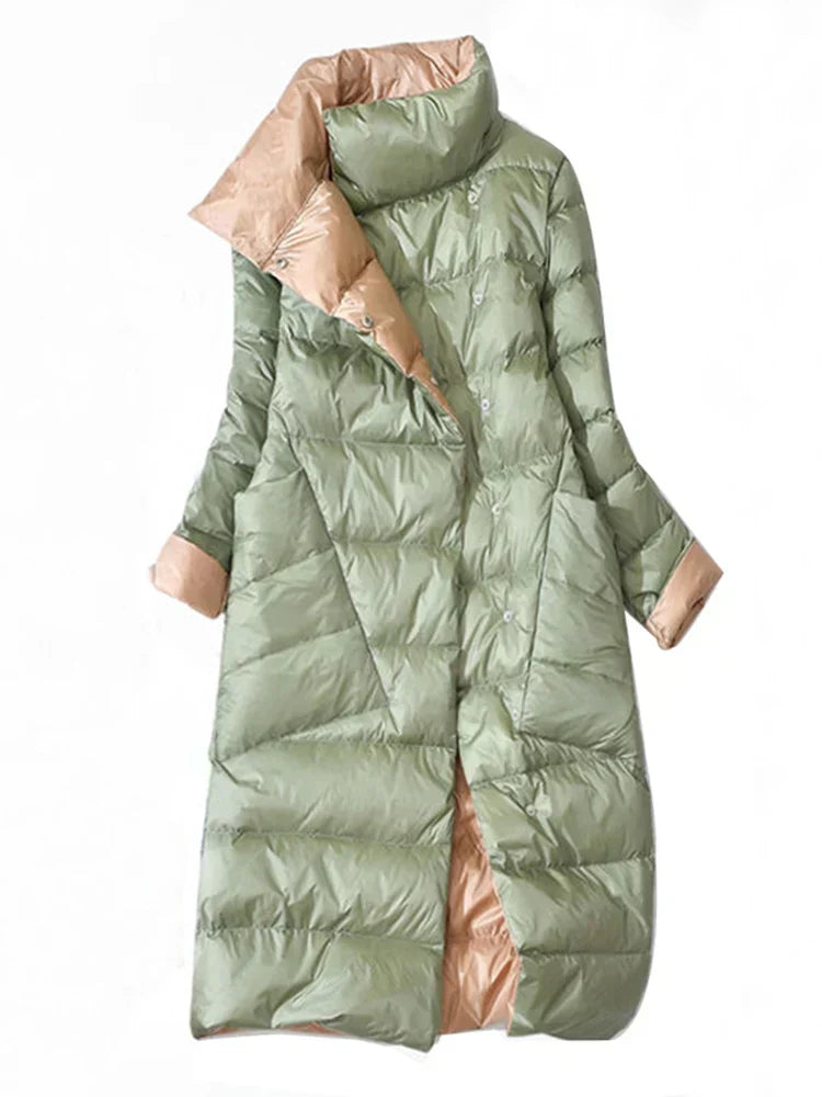 Krohn-e | Lange Karierte mit Taschen für Damen Ideal für Den Winter