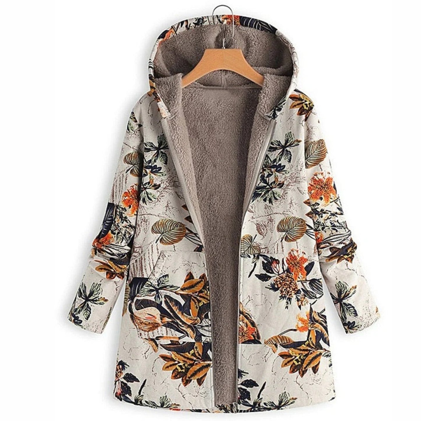Krohn-e | Warme Damenjacke Mit Blumigem Design
