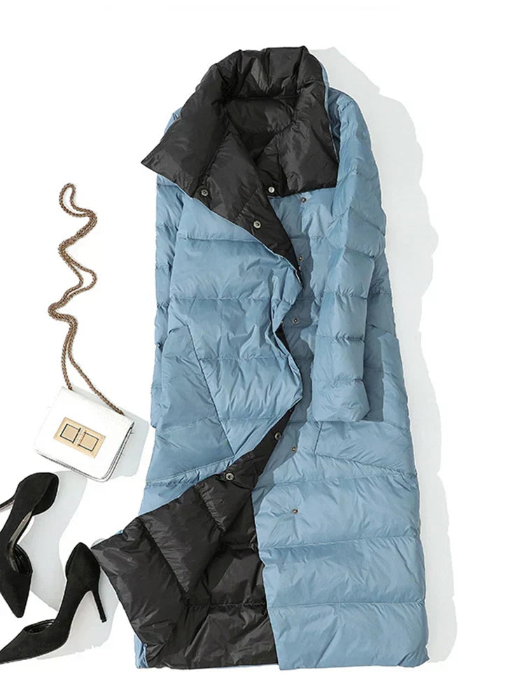 Krohn-e | Lange Karierte mit Taschen für Damen Ideal für Den Winter