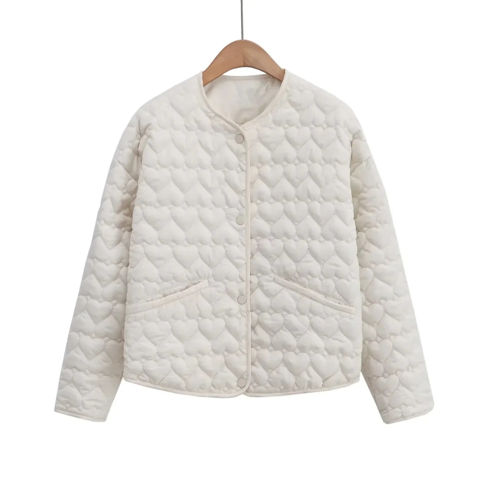 Krohn-e | Steppjacke mit Herzen – Leichter Puffer mit Druckknöpfen