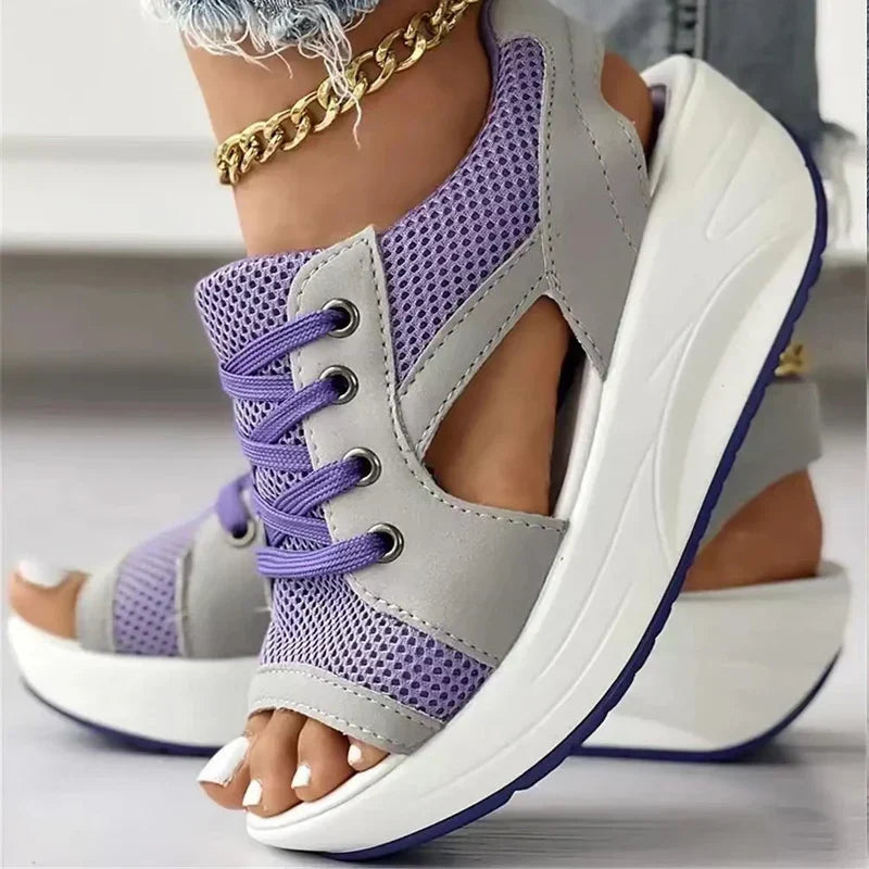 Lena Plateau-Sandalen mit Peeptoe