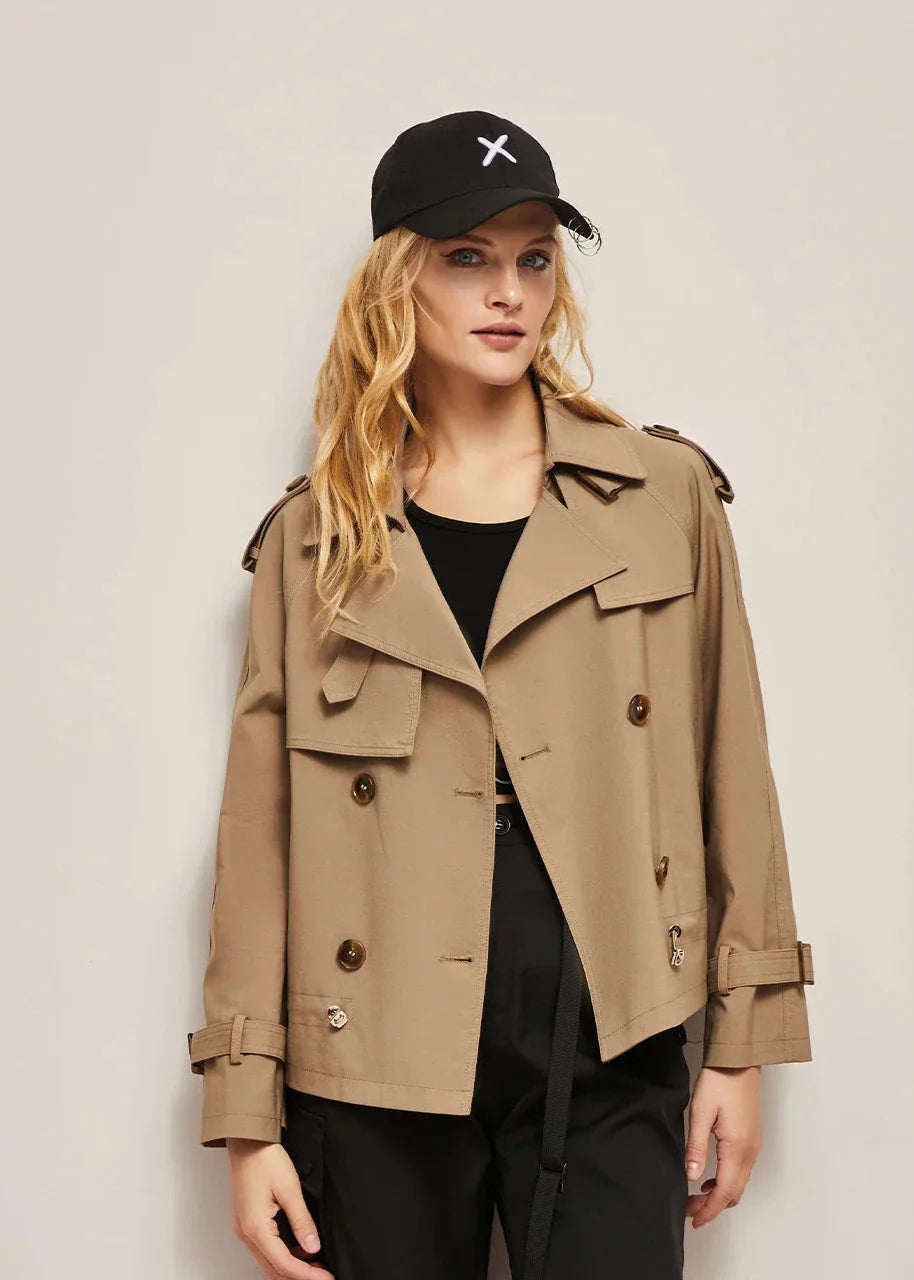 Krohn-e | Doppelreihiger Trenchcoat für Damen - formelle und lässige Jacke