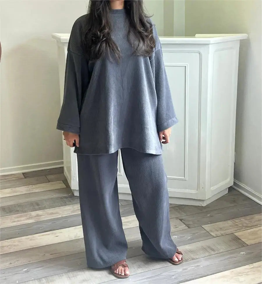 Krohn-e | Komfort: Damen Corduroy Zweiteiler