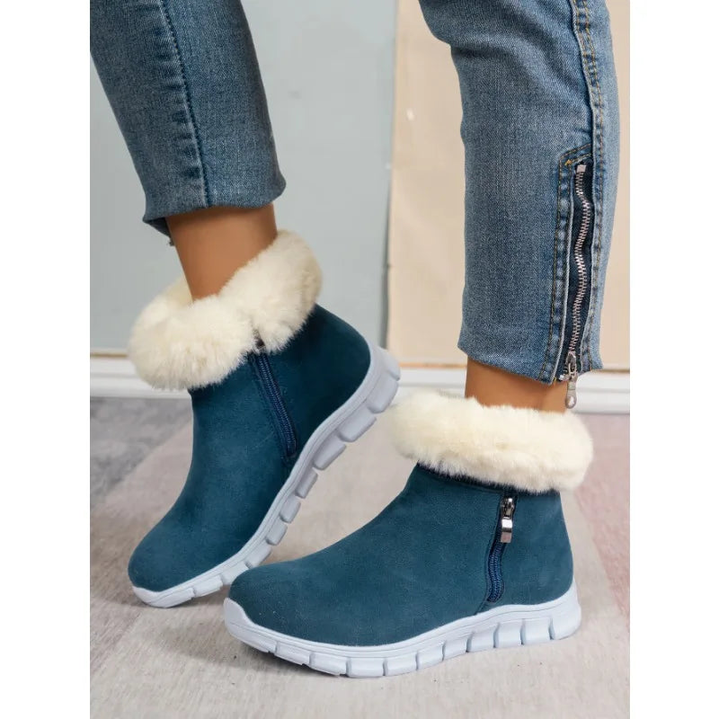 Krohn-e | Runde Zehe Schlichte Plüsch Winterschuhe