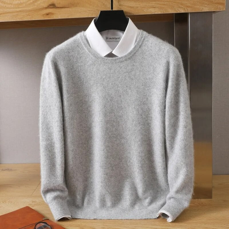 Herren-Strickpullover mit Rundhals-Ausschnitt in lässiger Form