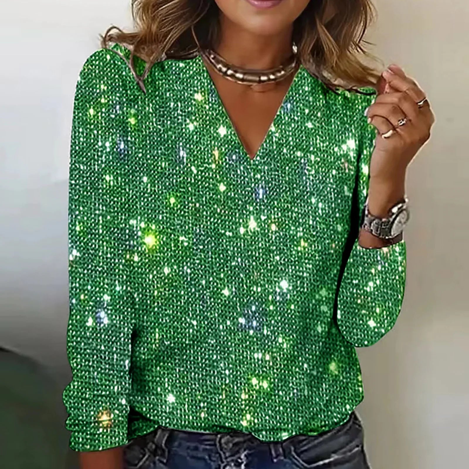 Krohn-e | Glimmer Bluse Glänzend und Elegant Stilvoll