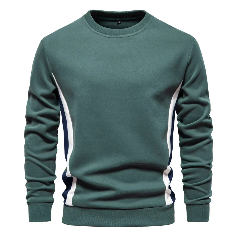 Milo | Herren Sweatshirt Rundhals Kontraststreifen seitlich
