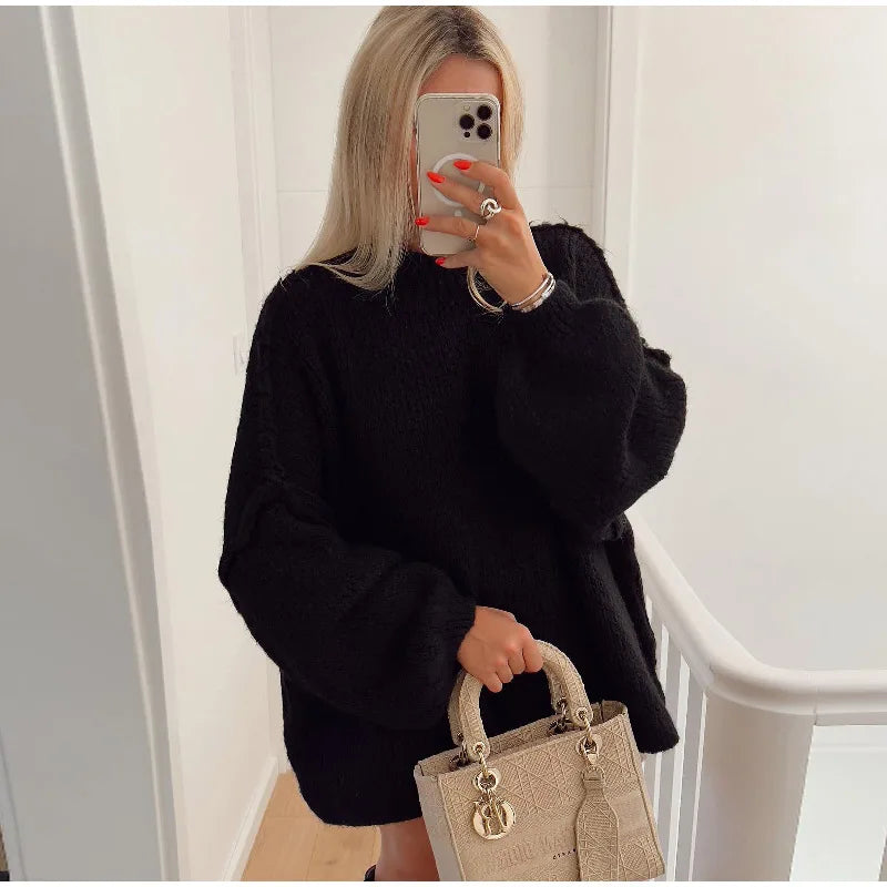 Krohn-e | Weicher Oversized Strickpullover Für Damen