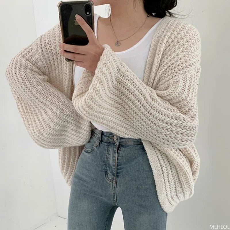 Krohn-e | Übergröße Strickjacke aus grobem Strick