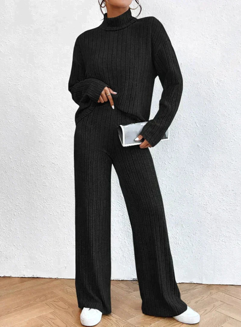 Krohn-e | Gestrickte Hose und Rollkragenpullover für Damen