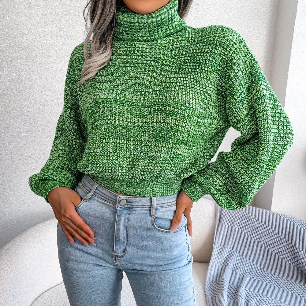 Krohn-e | Chunky Strickpullover mit Hohem Kragen Warm und Komfortabel Lässiges Design