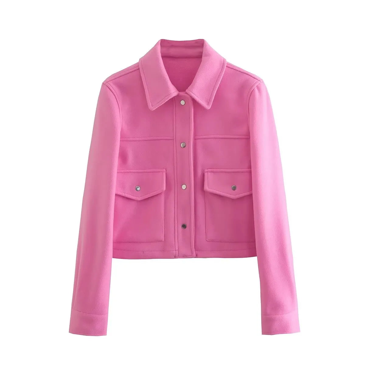 Krohn-e | Elegante Jacke mit farbigem Kragen und Hebe für Damen