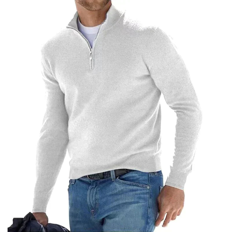 Krohn-e | Polo Stylischer Reißverschluss Pullover für Herren