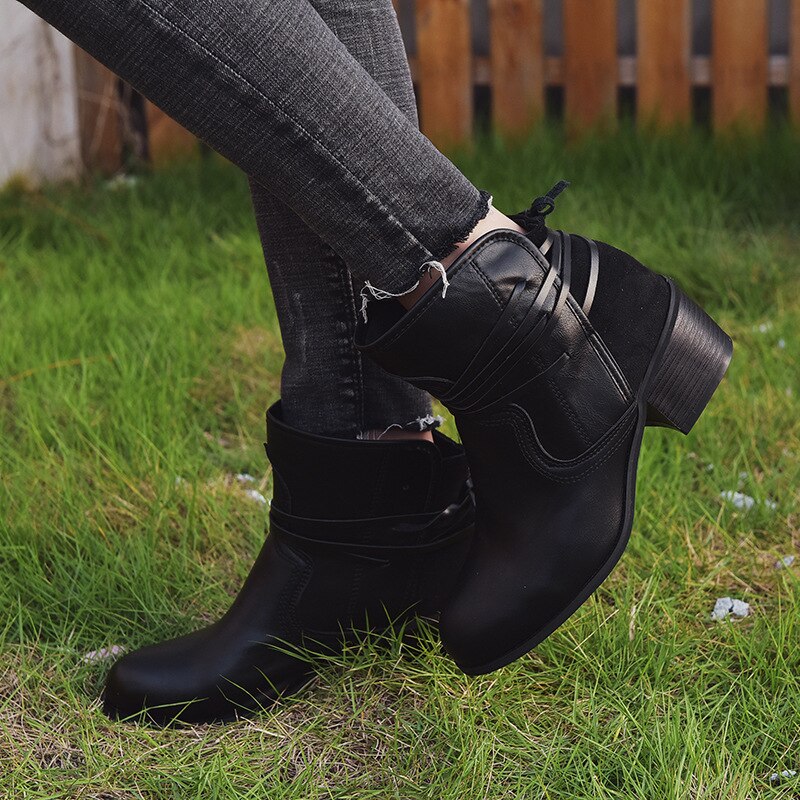 Krohn-e | Vintage Schnür-Stiefeletten mit Runden Zehen