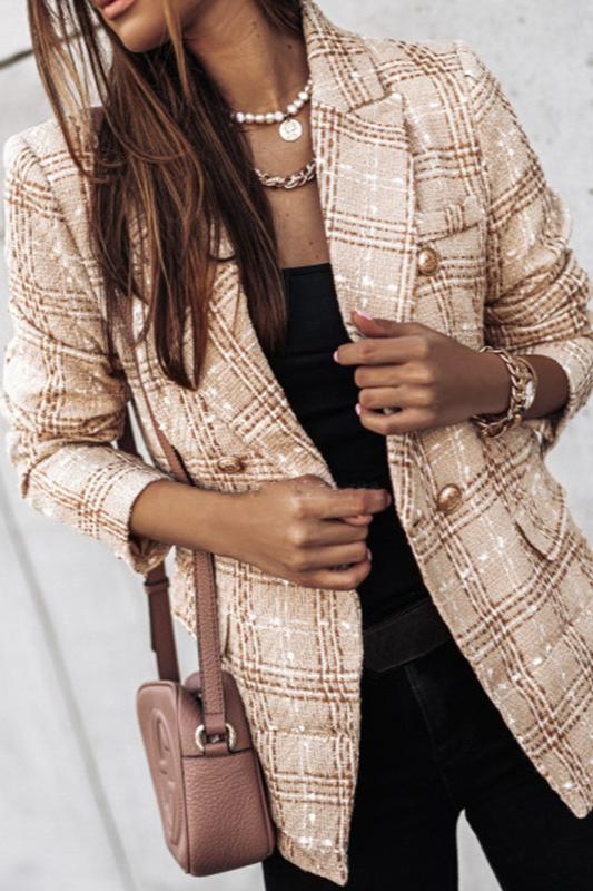 Avelena Klassischer Blazer im Karomuster