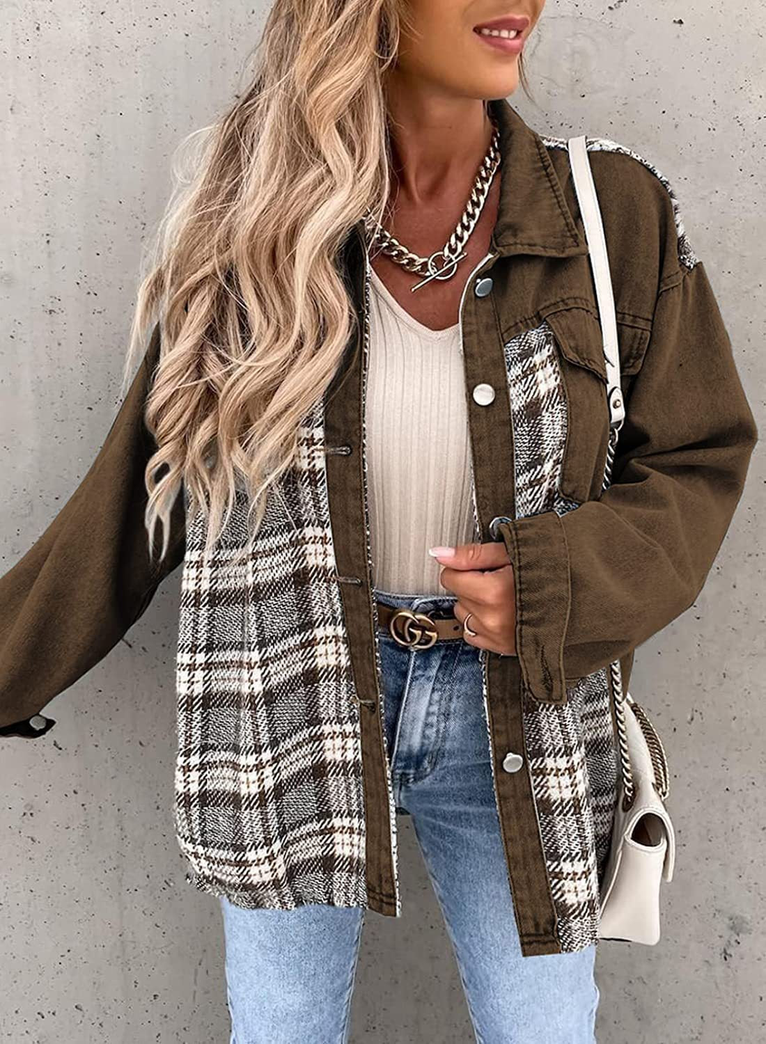 Jeansjacke mit langen Ärmeln und Knopfleiste – Rosalind