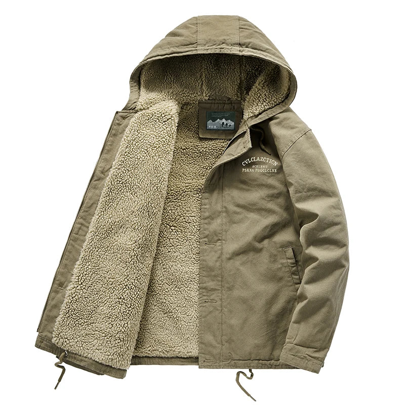 Krohn-e | Warme Winterjacke mit Kapuze Baumwolle Komfort und Robustheit