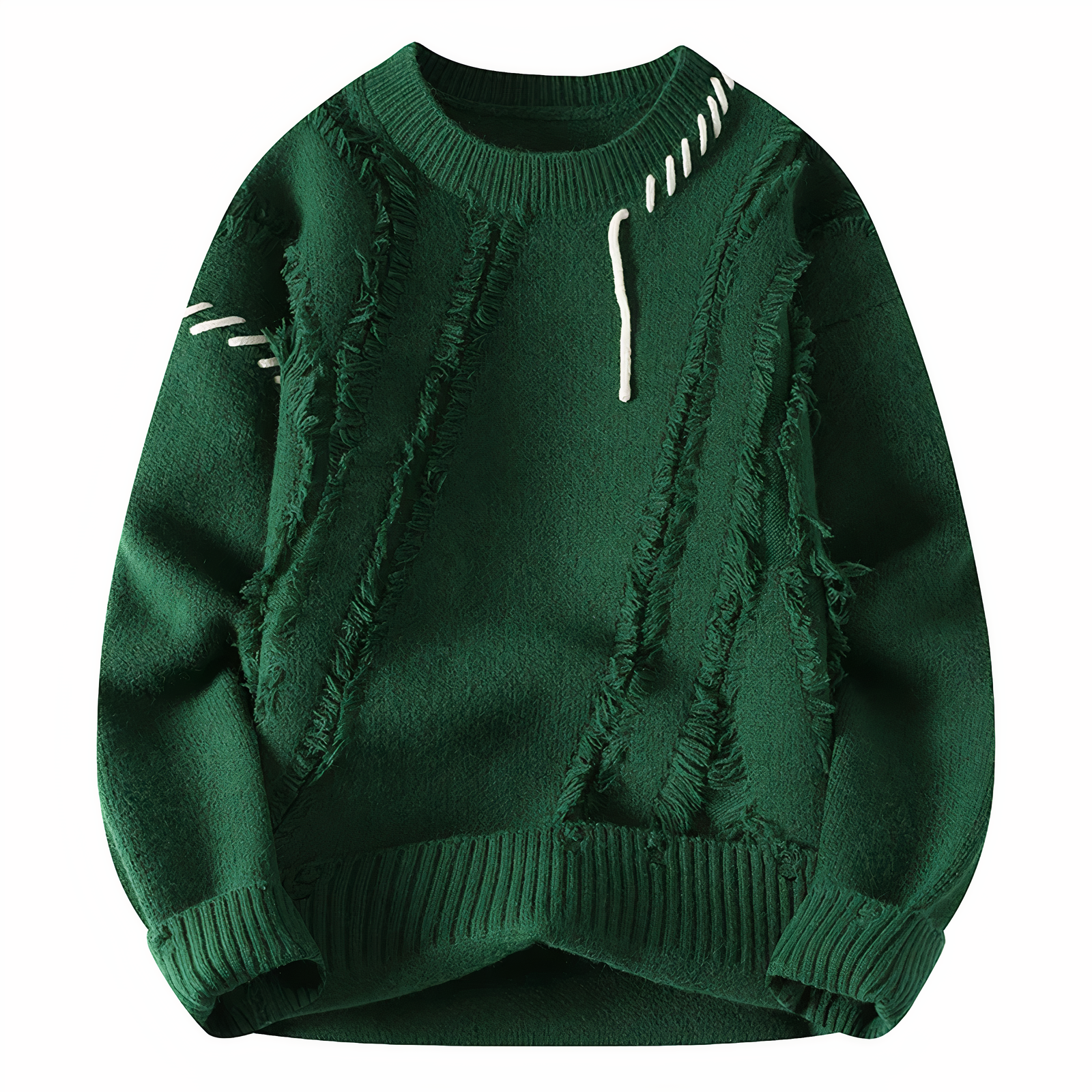 Herrenpullover mit Fransenmuster