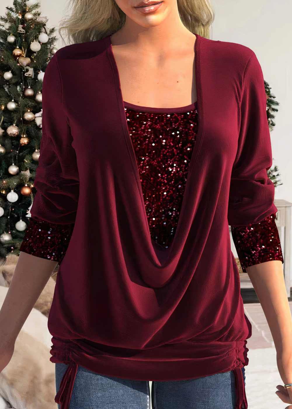 Elegante Glitzerbluse von Fudus
