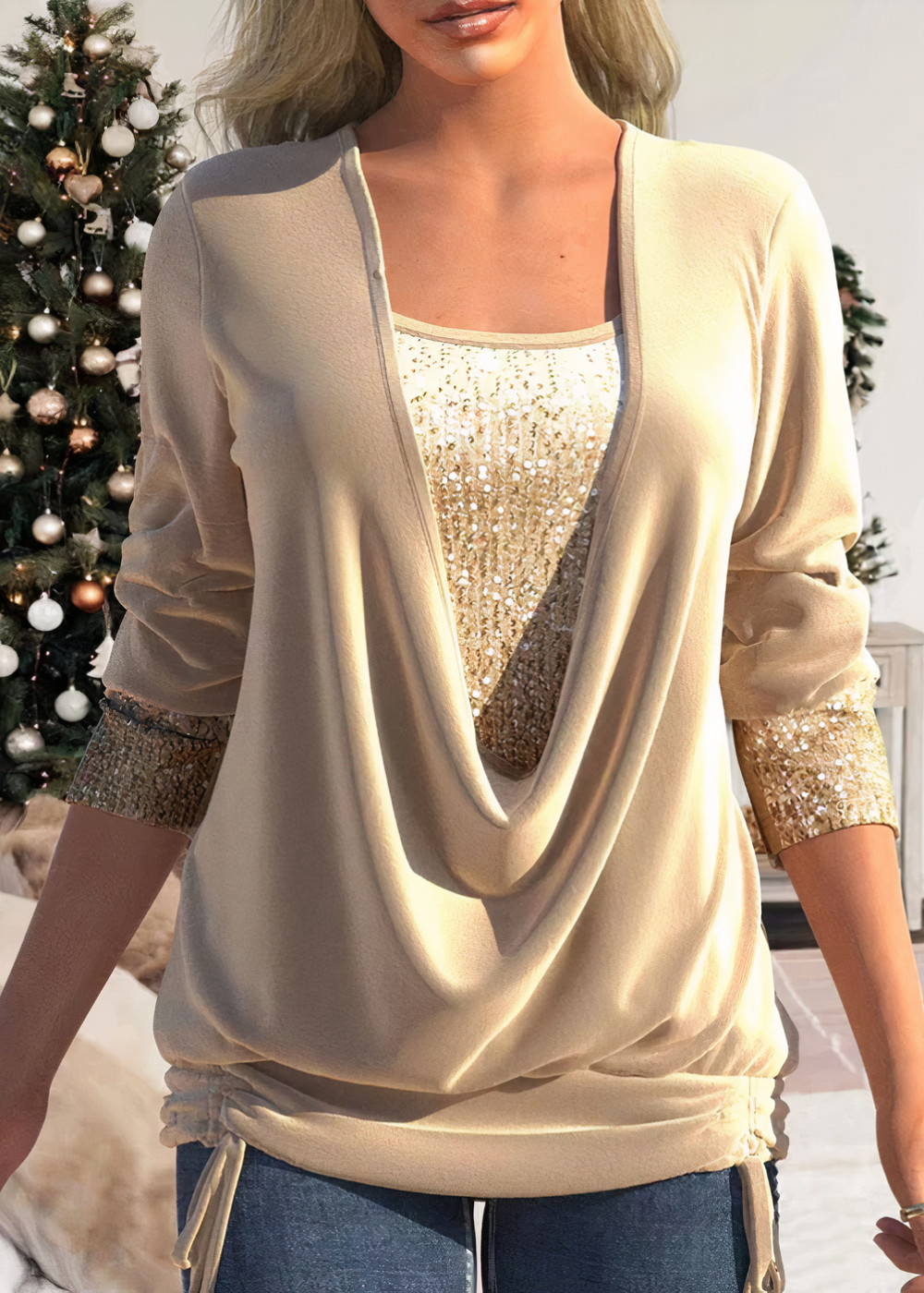 Elegante Glitzerbluse von Fudus