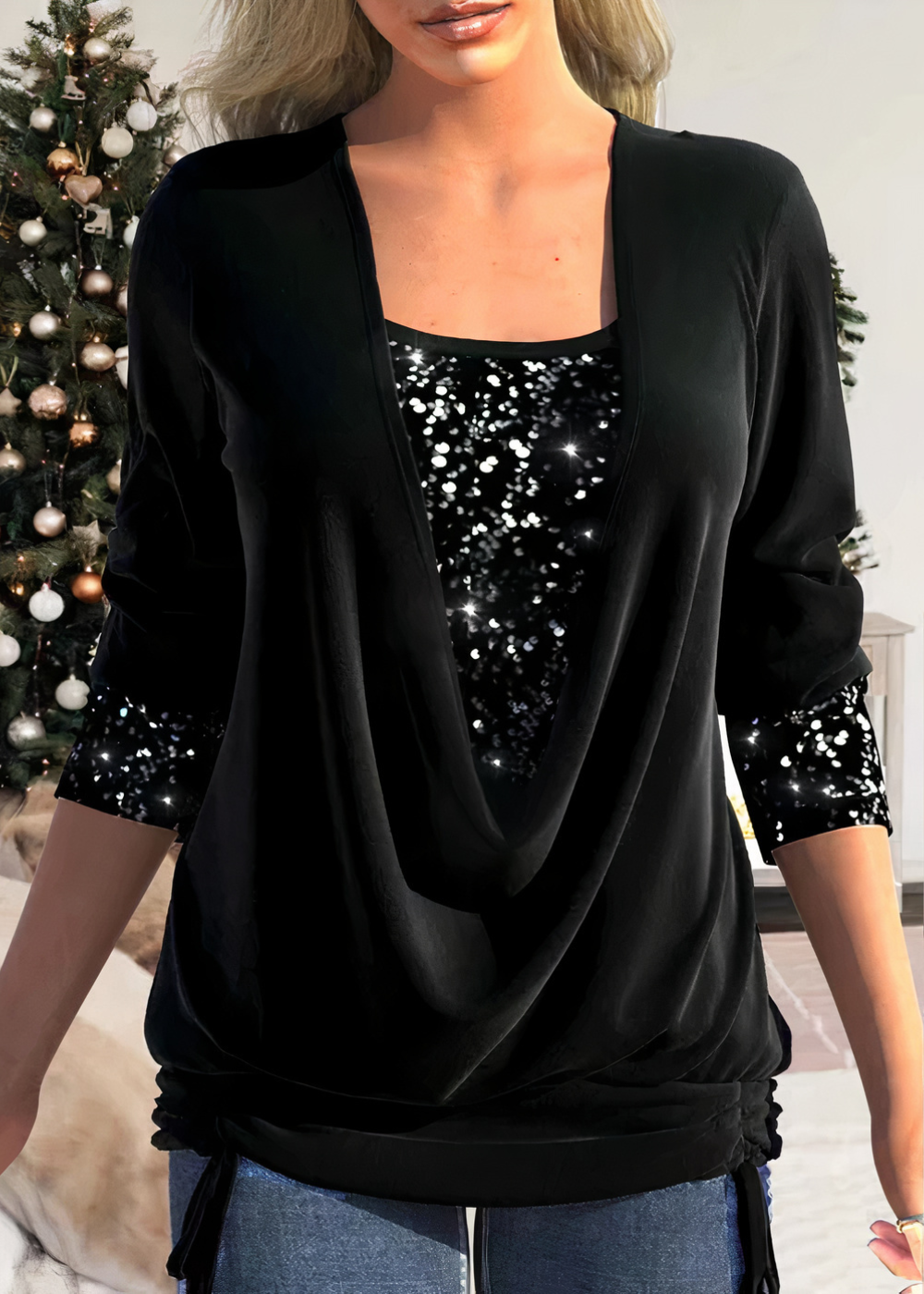Elegante Glitzerbluse von Fudus