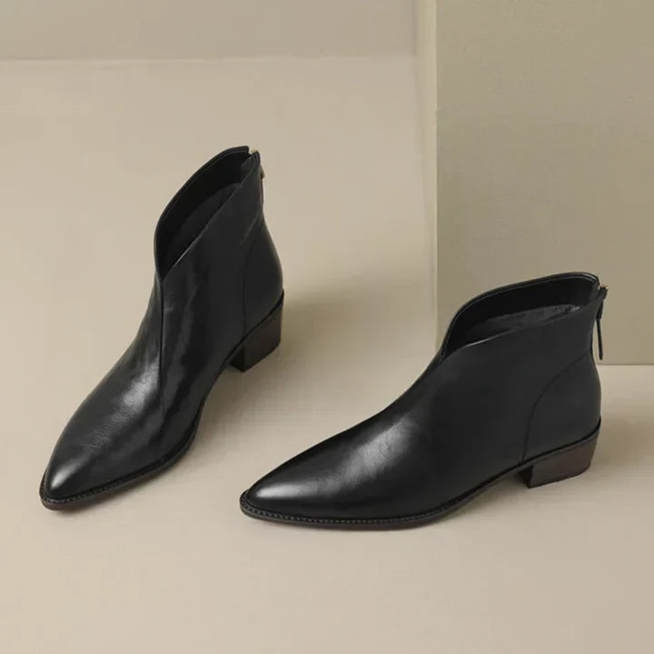 Krohn-e | Damenstiefelette Aus Leder mit Blockabsatz