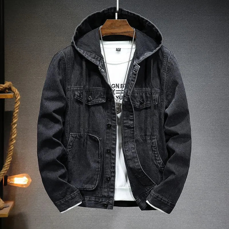 Vianey: Vintage Jeansjacke mit Kapuze
