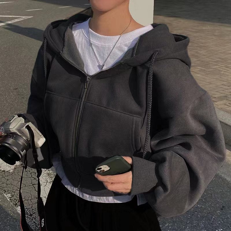 Damen Kapuzenpullover mit Reißverschluss von Fudus