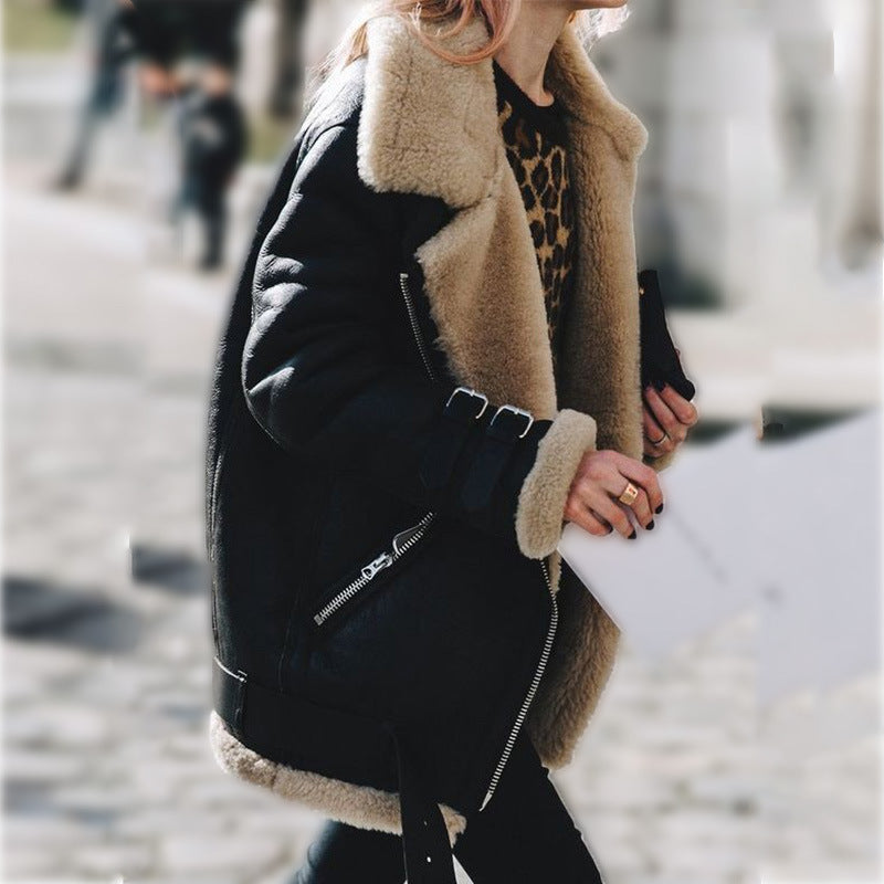 Krohn-e | Damen Aviator Winterjacke Mit Kunstfell