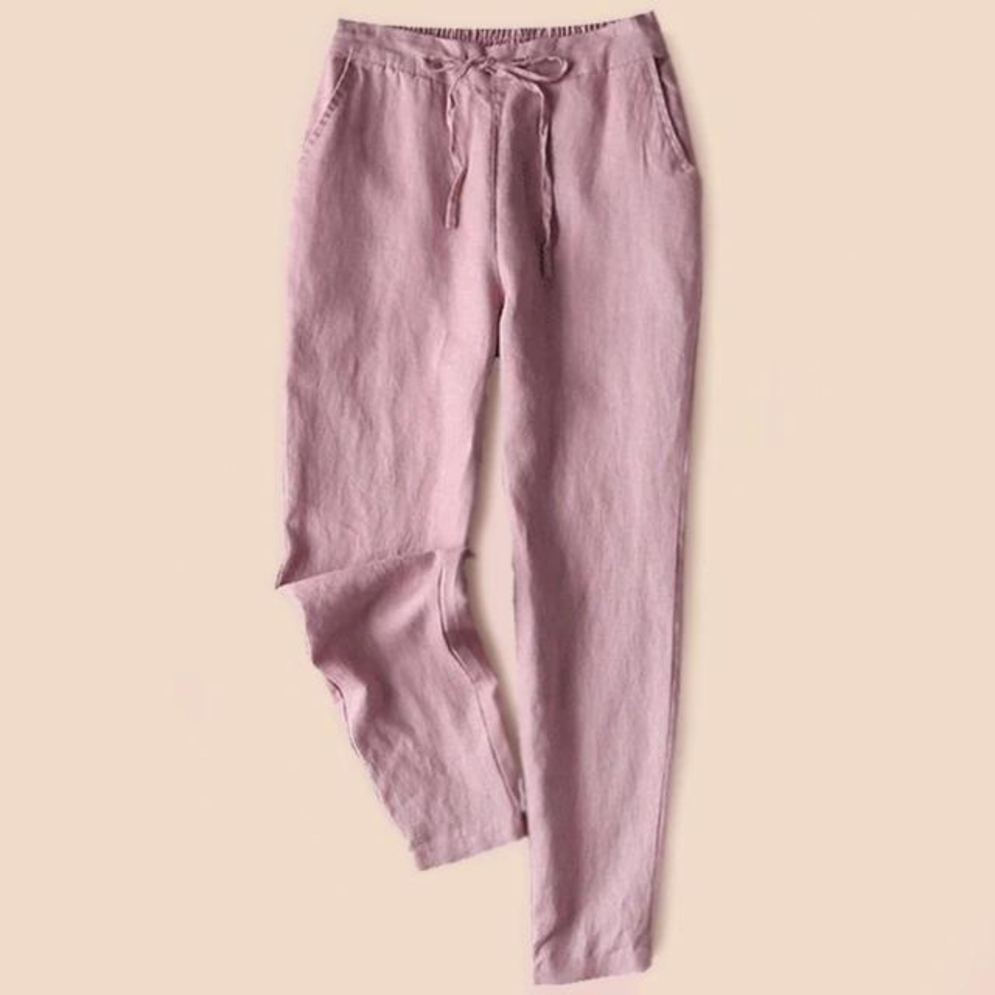 EVERLY Damenhose aus Baumwolle und Leinen